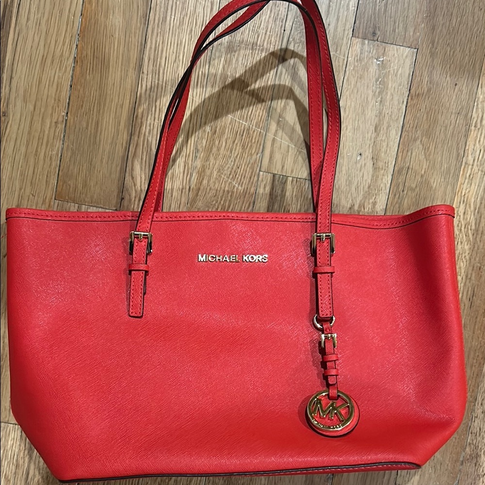 Michael Kors Red Tote Bag